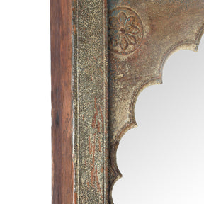 Painted Mirror Made From An Old Teak Window - 19th Century