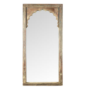 Painted Mirror Made From An Old Teak Window - 19th Century