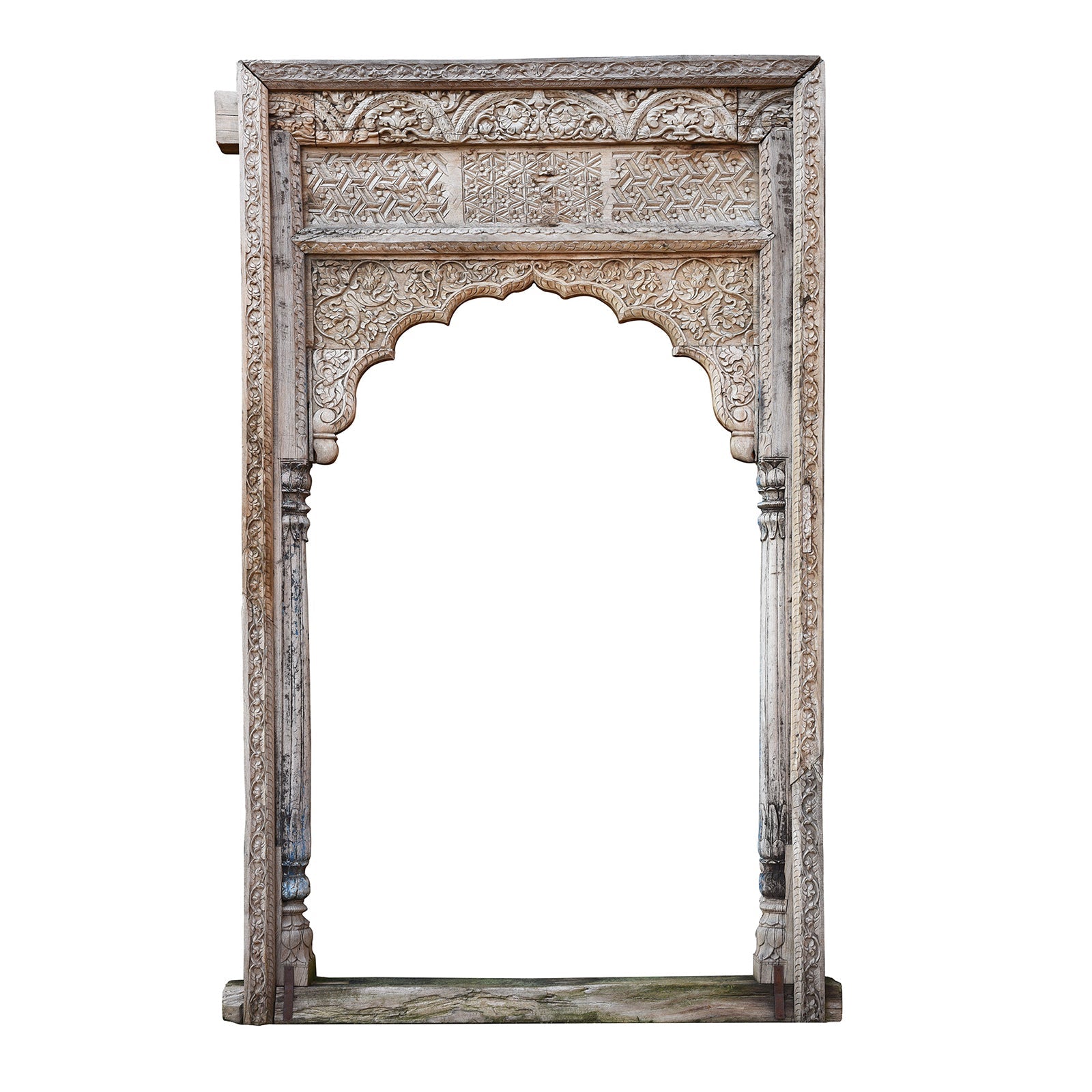 Carved Indian Teak Arch From Punjab - 19thC
