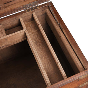 Brass Bound Teak Indian Military Chest  - 19thC