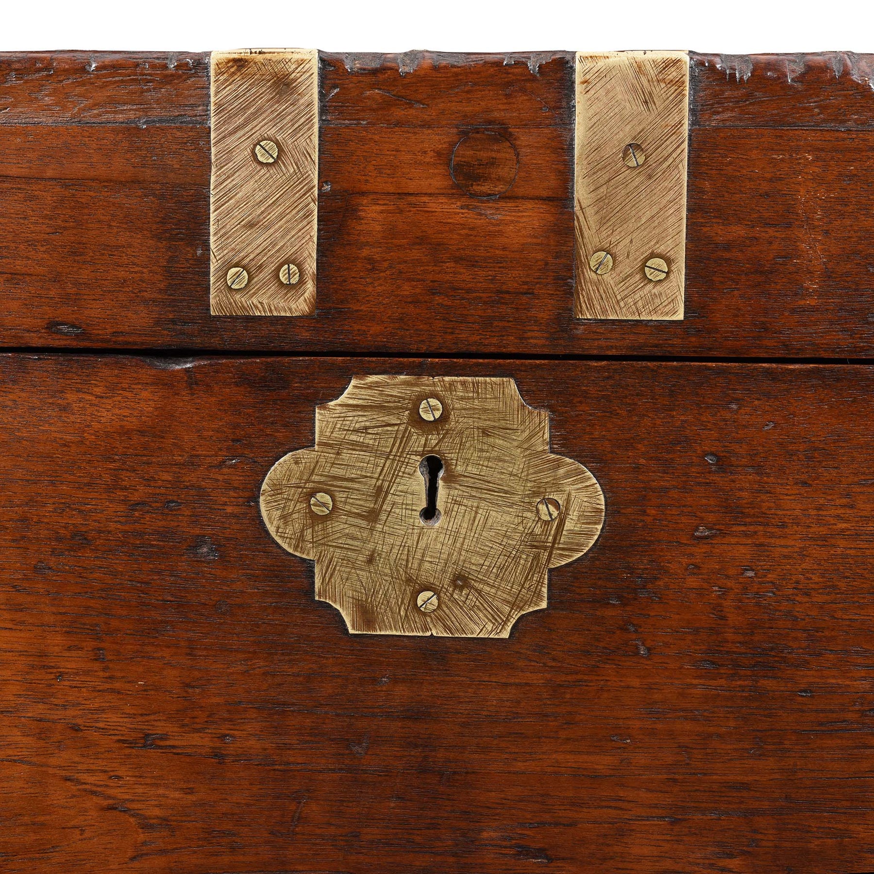 Brass Bound Teak Indian Military Chest  - 19thC