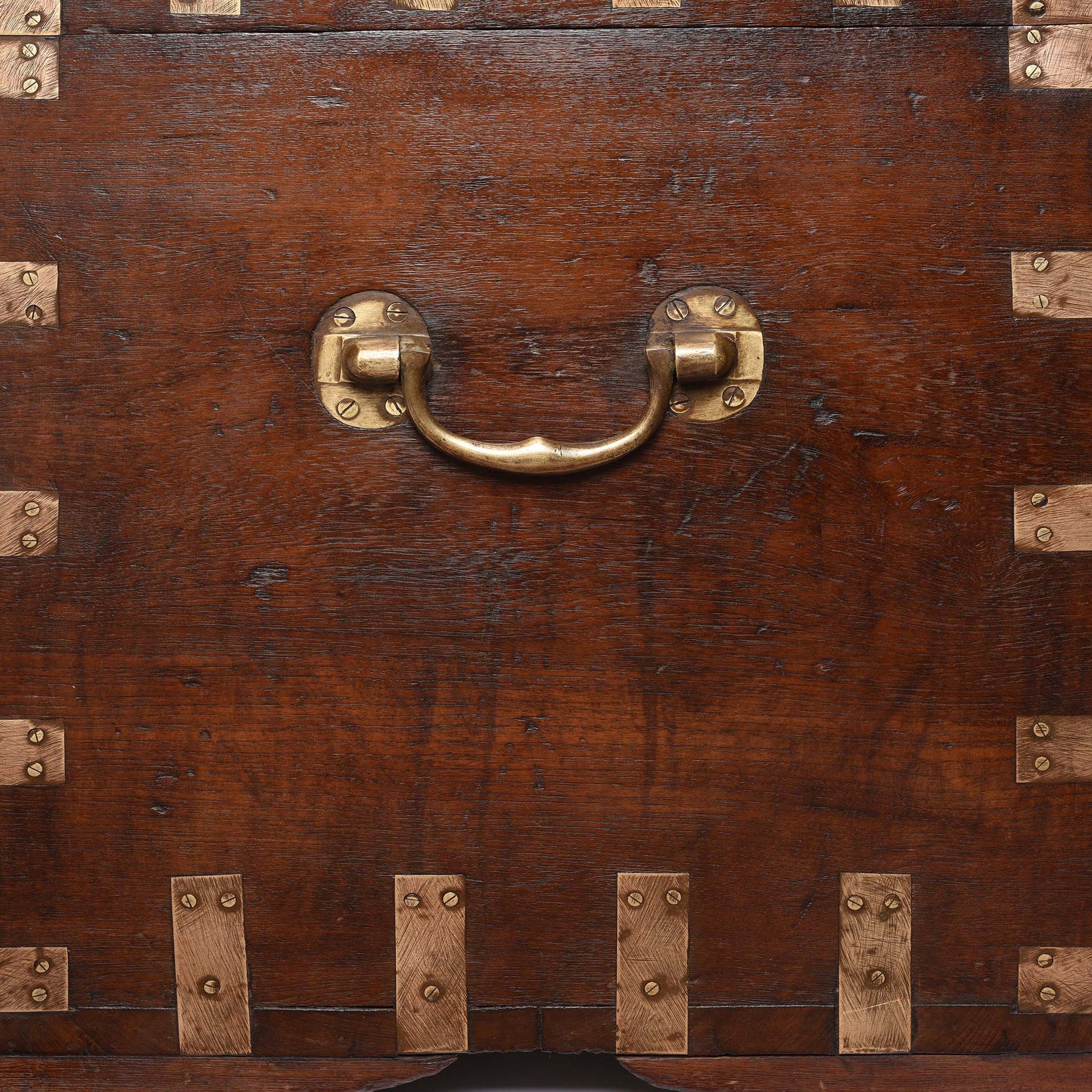 Brass Bound Teak Indian Military Chest  - 19thC
