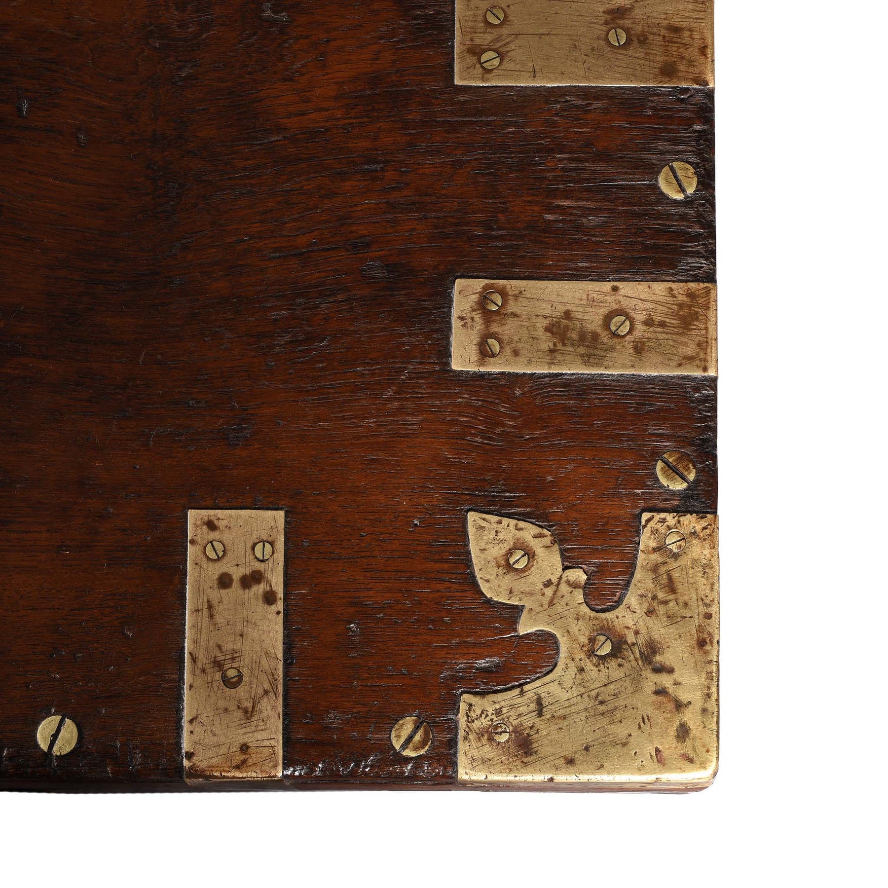 Brass Bound Teak Indian Military Chest  - 19thC
