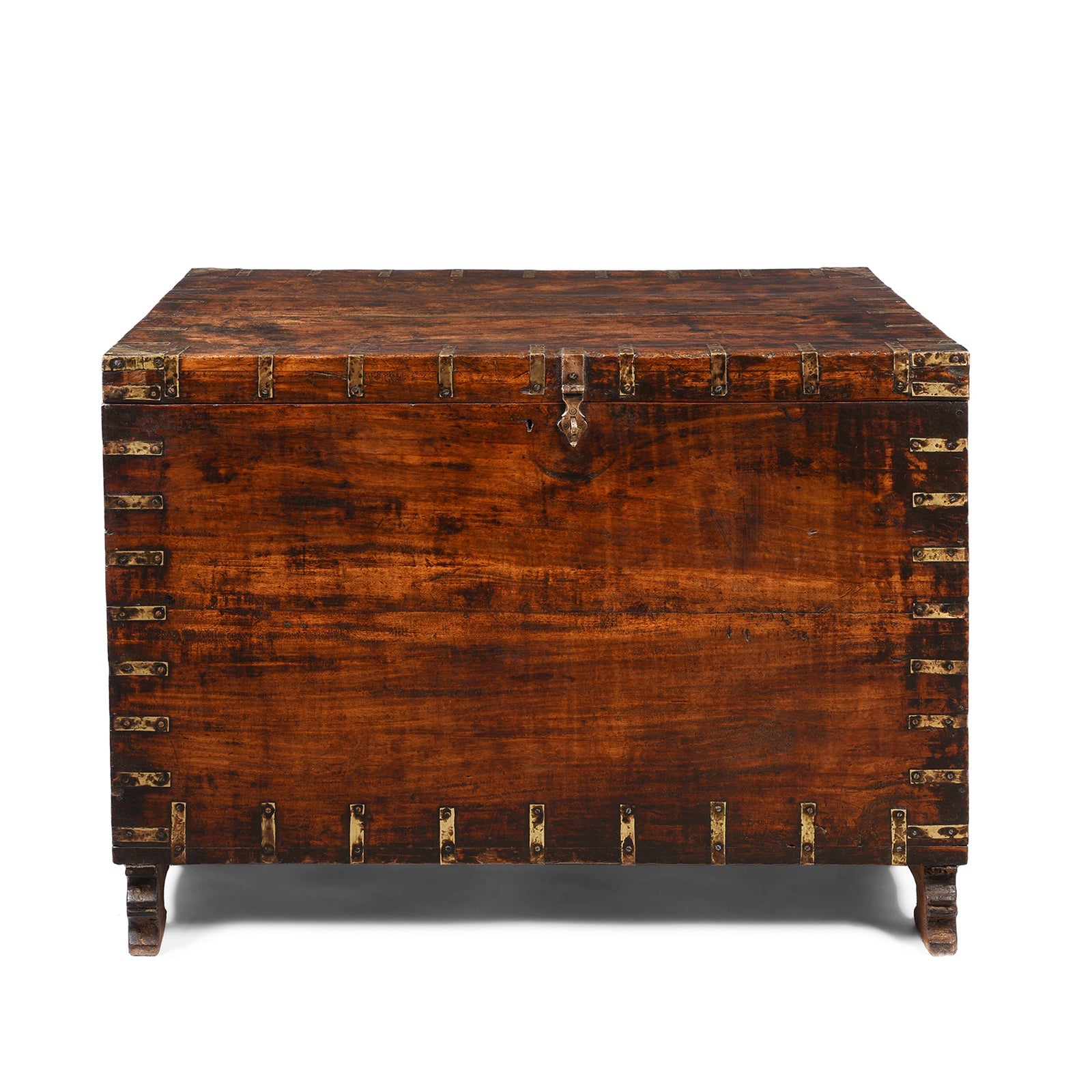 Brass Bound Sheesham Military Chest From India - 19thC