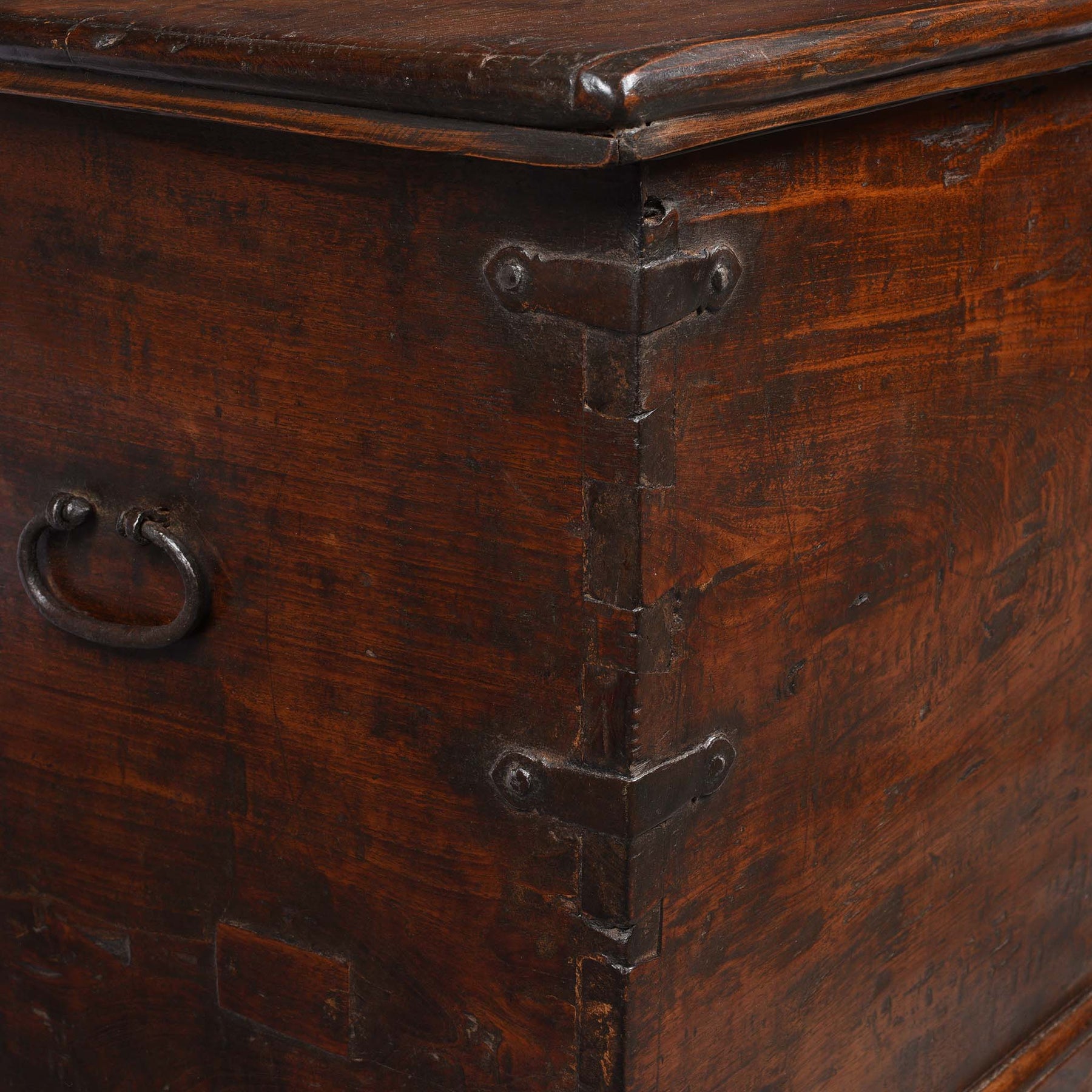 Iron Bound Teak Chest From Gujarat - 19ThC