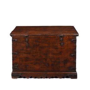 Iron Bound Teak Chest From Gujarat - 19ThC