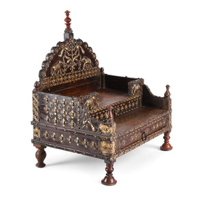 Brass & Rosewood Singhasan From Rann of Kutch  - 19th Century