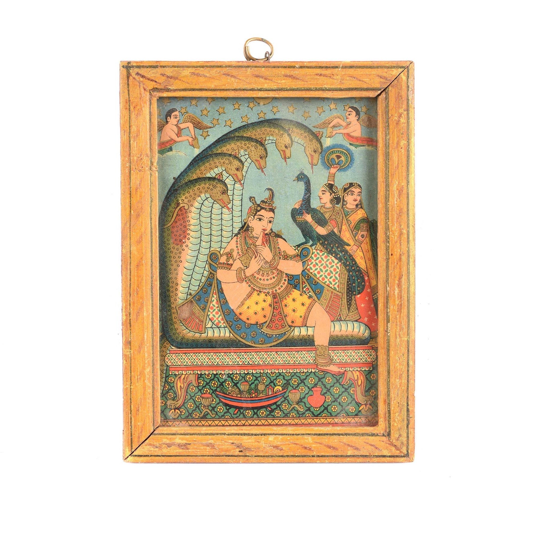 Framed Chromolithograph Advertising Label Of Krishna - Ca 1920