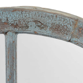 Old Painted Teak Fanlight Mirror - Late 19thC