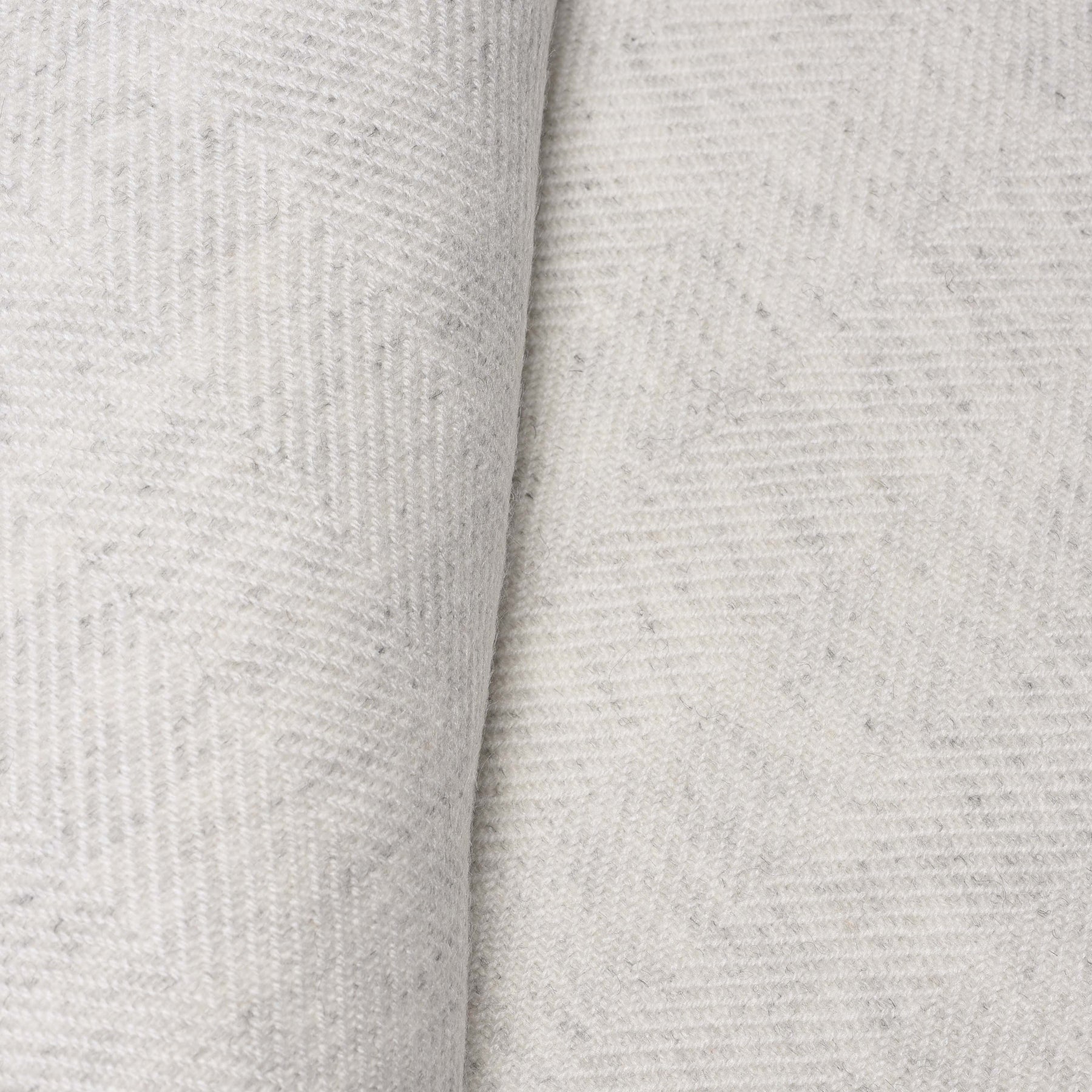 Wool Throw from Kashmir - Herringbone White