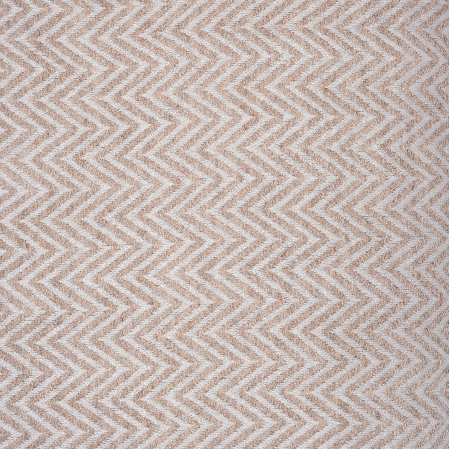 Wool Throw from Kashmir - Zig Zag Cream