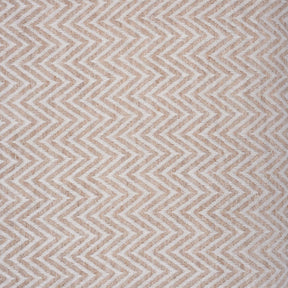 Wool Throw from Kashmir - Zig Zag Cream