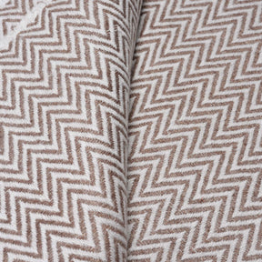 Wool Throw from Kashmir -Zig Zag Taupe