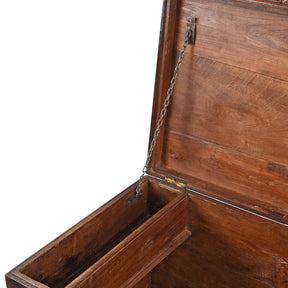 Brass Bound Indian Chest With Secret Compartment - 19th Century