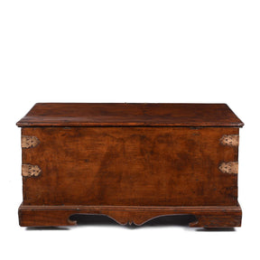 Brass Bound Teak Chest From South India - 19th Century