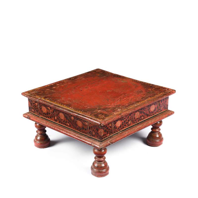 Bajot Low Prayer Table From Rajasthan - 19th Century