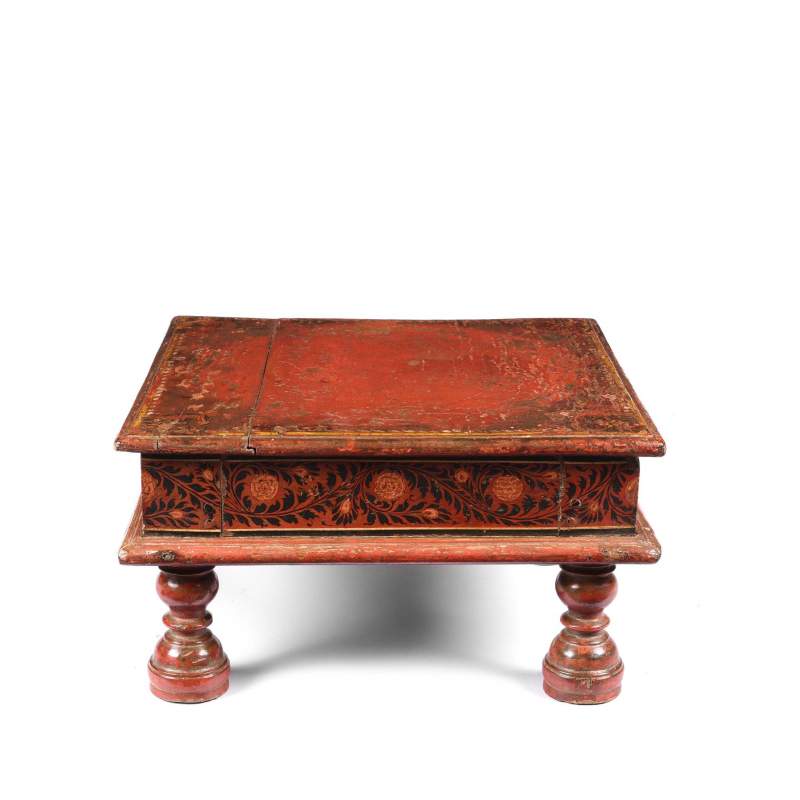 Bajot Low Prayer Table From Rajasthan - 19th Century