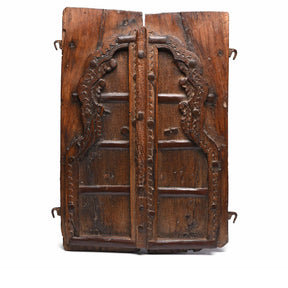 Old Carved Indian Window Shutters From Southern Rajasthan - 19thC