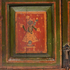 Painted Indian Cabinet From Bikaner - 19thC