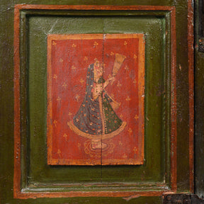 Painted Indian Cabinet From Bikaner - 19thC