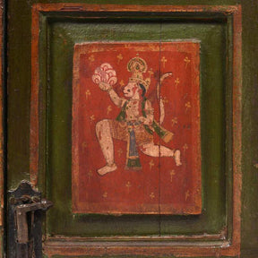 Painted Indian Cabinet From Bikaner - 19thC