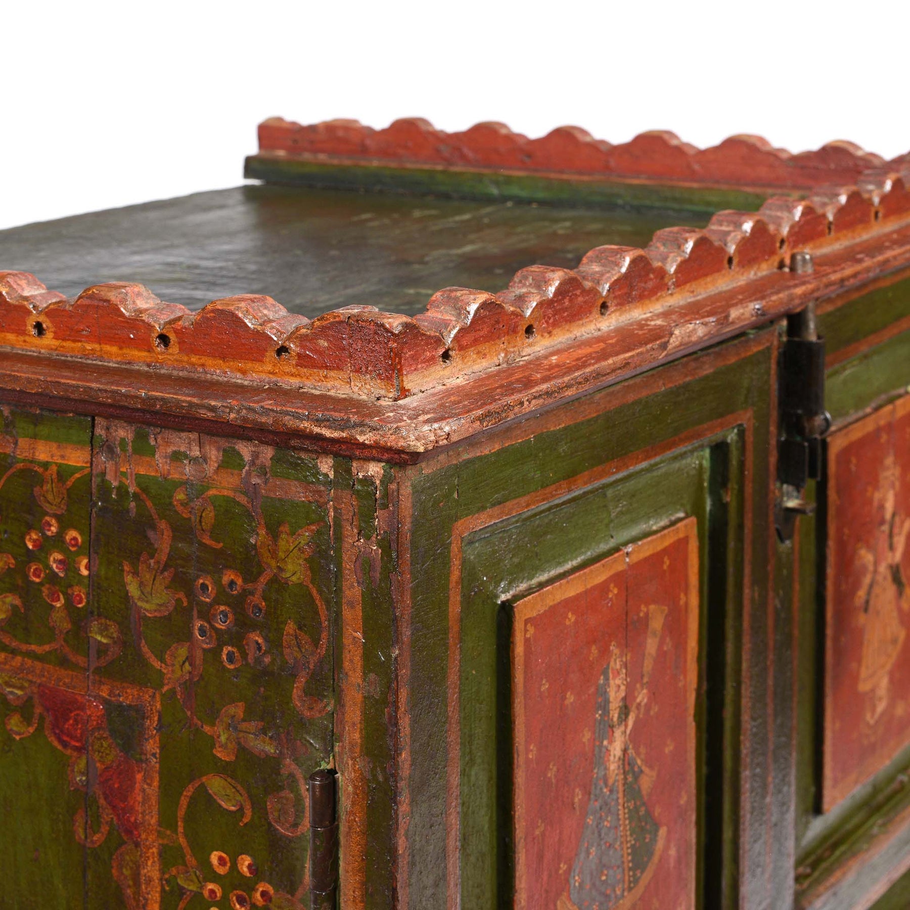 Painted Indian Cabinet From Bikaner - 19thC