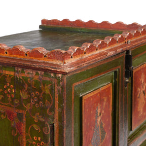 Painted Indian Cabinet From Bikaner - 19thC