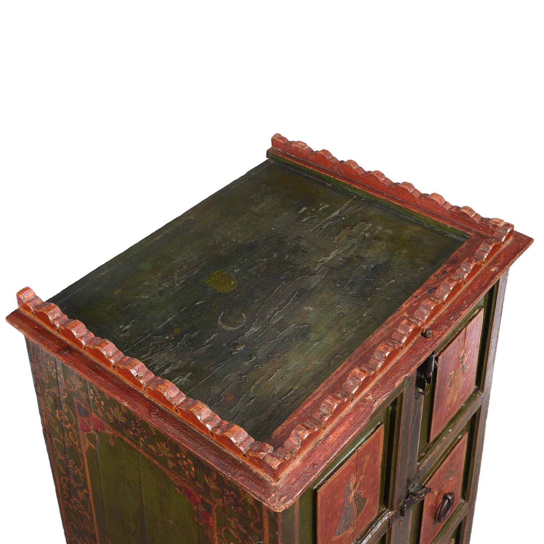 Painted Indian Cabinet From Bikaner - 19thC