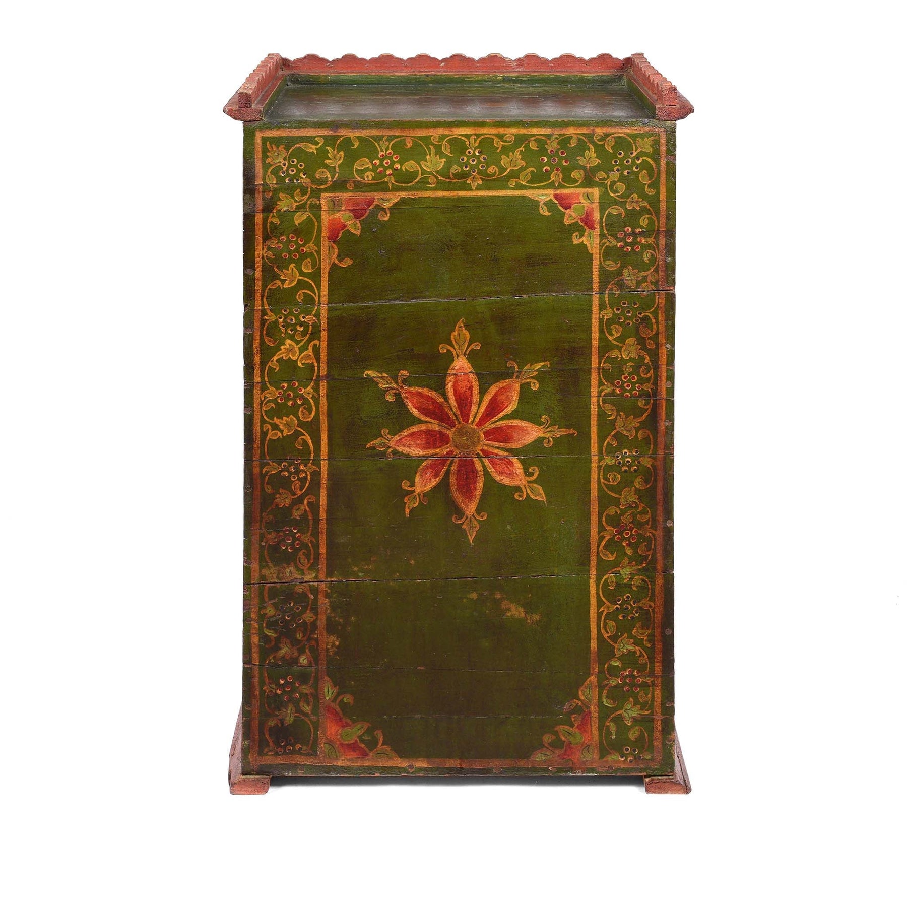 Painted Indian Cabinet From Bikaner - 19thC