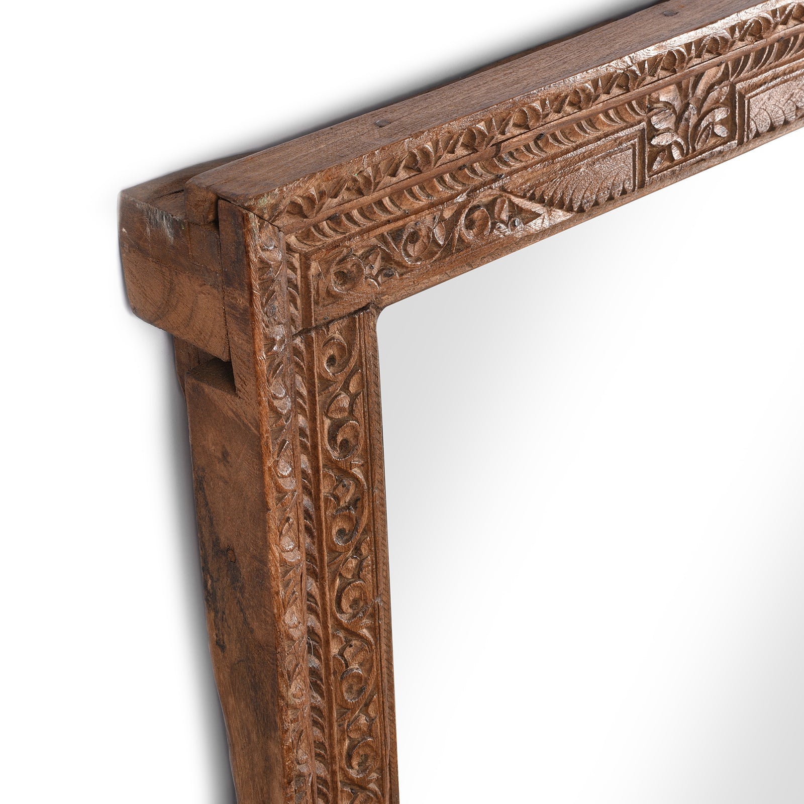 Mirror Made From An Old Shekhawati Window - 19thC (62 x 102cm)