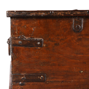 Iron Bound Indian Teak Chest From Gujarat - 18thC