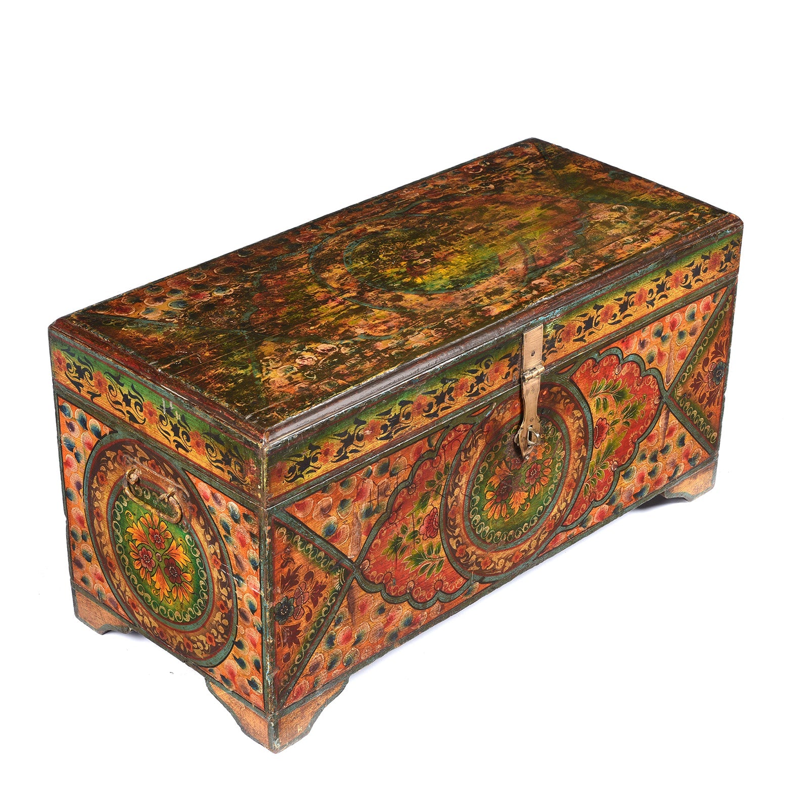 Old Indian Chest with Later Paint - 19thC