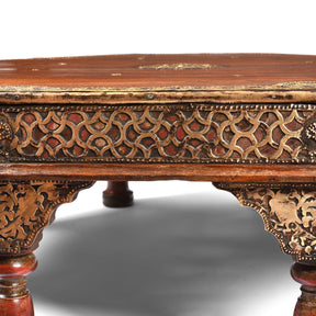 Octagonal Bajot Low Prayer Table From Shekhawati - 19thC