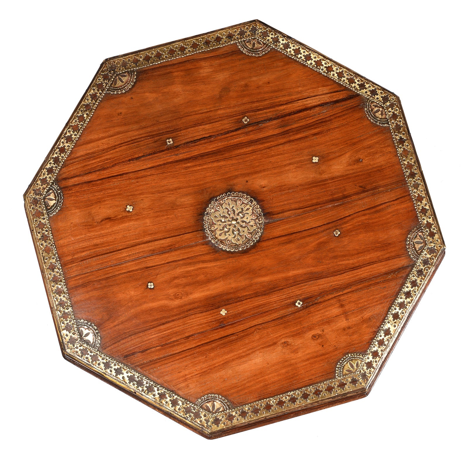 Octagonal Bajot Low Prayer Table From Shekhawati - 19thC