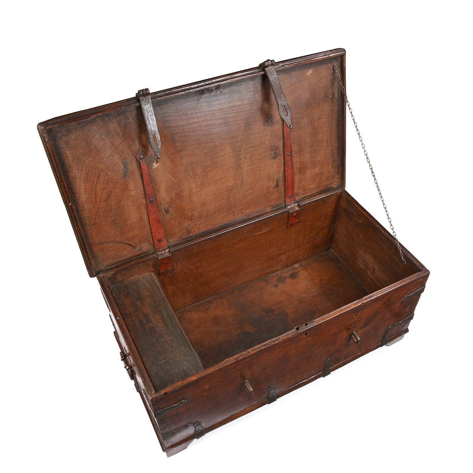 Iron Bound Indian Teak Chest From Gujarat - 18thC