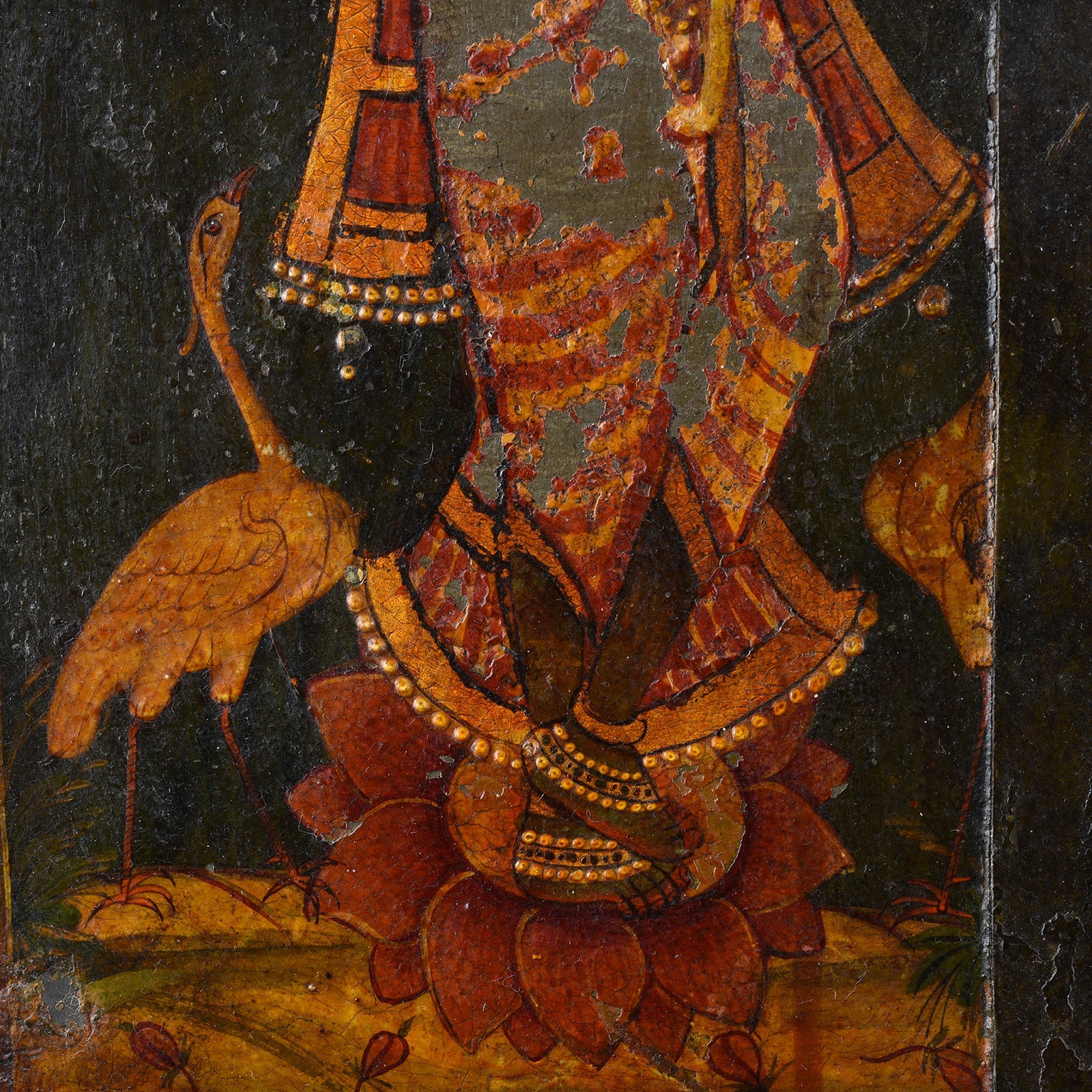 Painted Radha Krishna Shutter From Bikaner - 19th Century