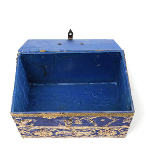 Vintage Blue Textile Box From Rajasthan - Ca 1950