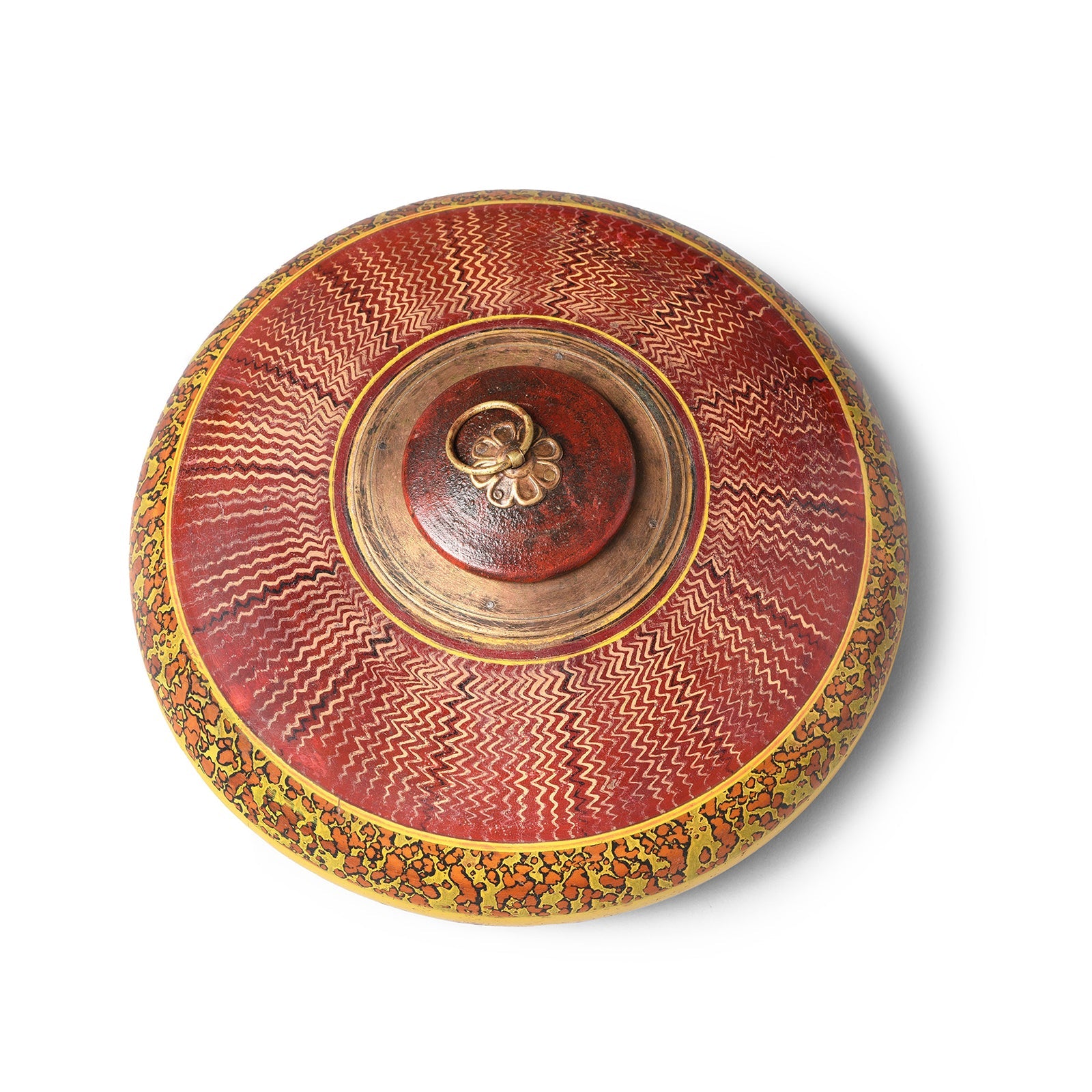 Lacquer Tobacco Pot From Rajasthan - Ca 1920