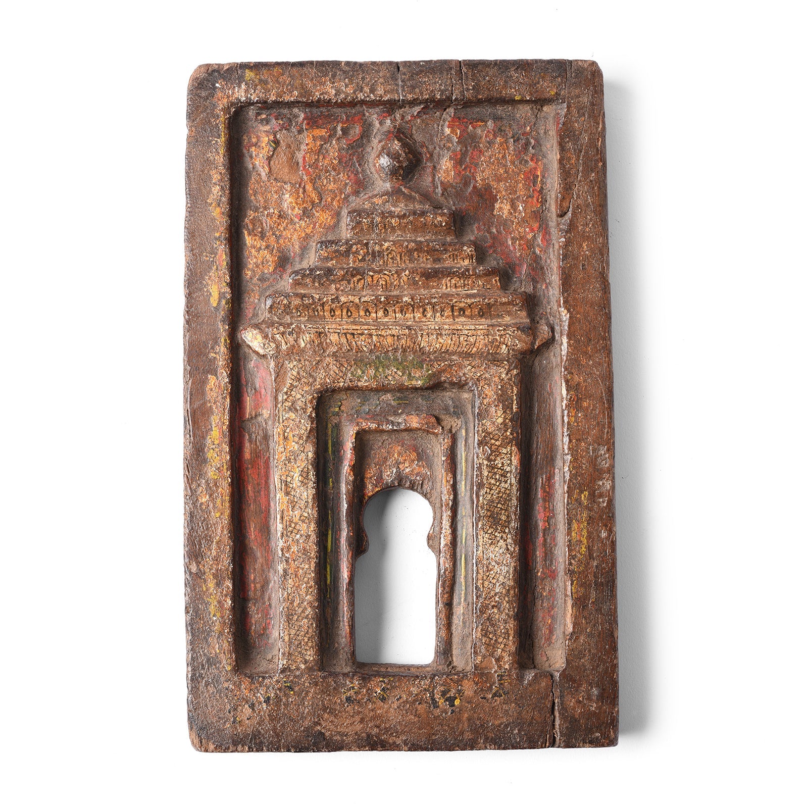 Polychrome Votive Panel From Andhra Pradesh - 19th Century