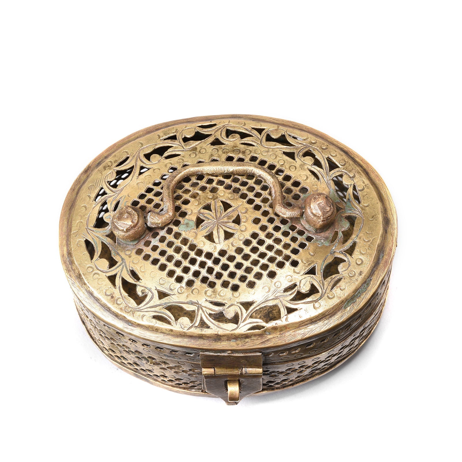 Brass Jali Work Paan Box From India - Early 20th Century