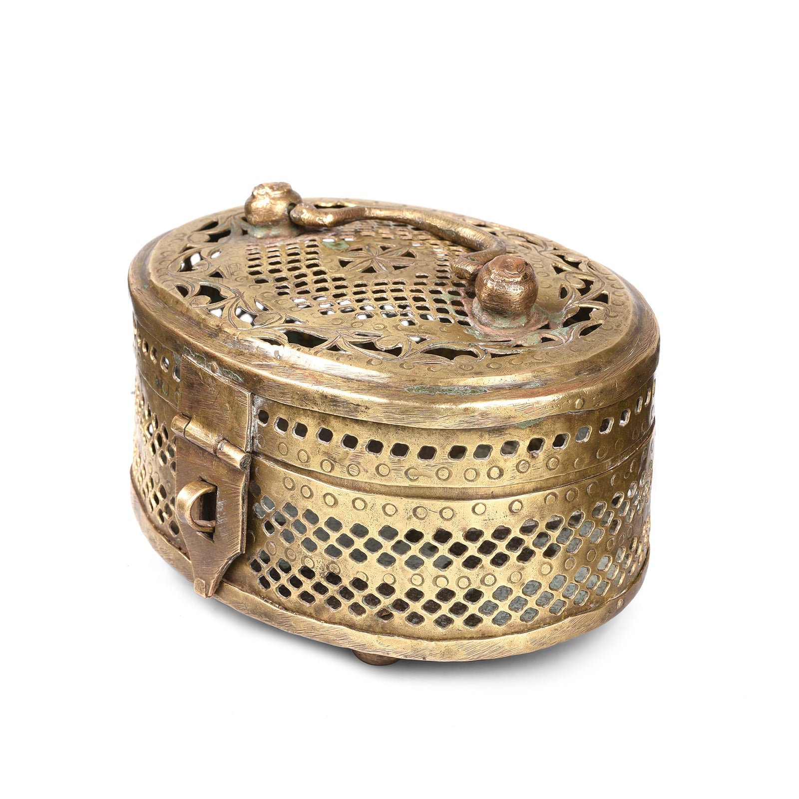 Brass Jali Work Paan Box From India - Early 20th Century