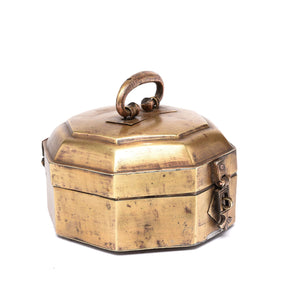 Indian Brass Paan Box From Rajasthan - Early 20th Century