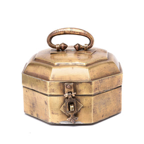 Indian Brass Paan Box From Rajasthan - Early 20th Century
