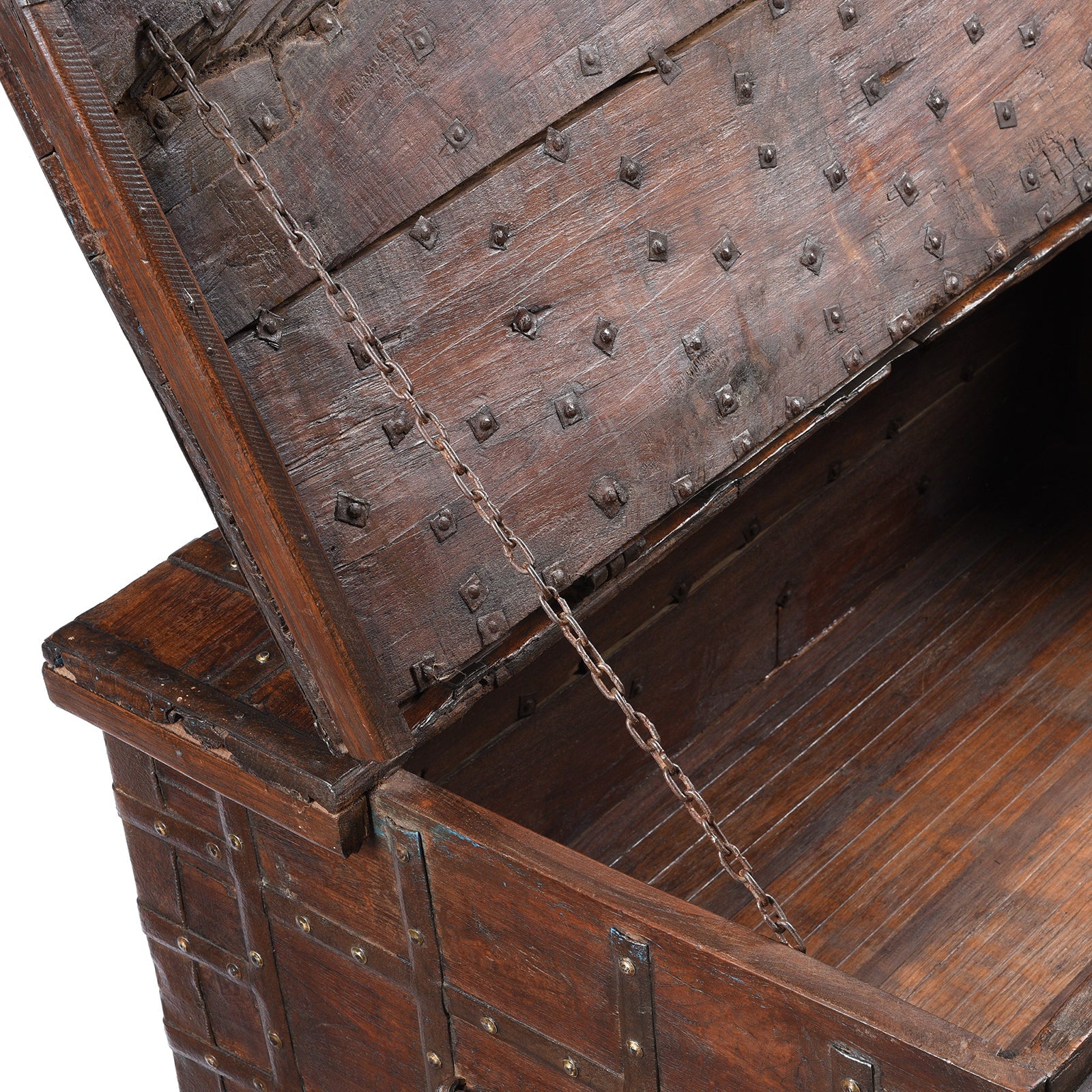 Iron Bound Indian Chest From Gujarat - 19thC