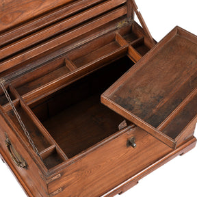 Brass Bound Teak Military Chest From Rajasthan -19th Century
