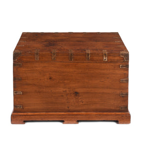 Brass Bound Teak Military Chest From Rajasthan -19th Century
