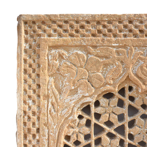 Old Indian Stone Jali Work Window From Rajasthan - 18thC