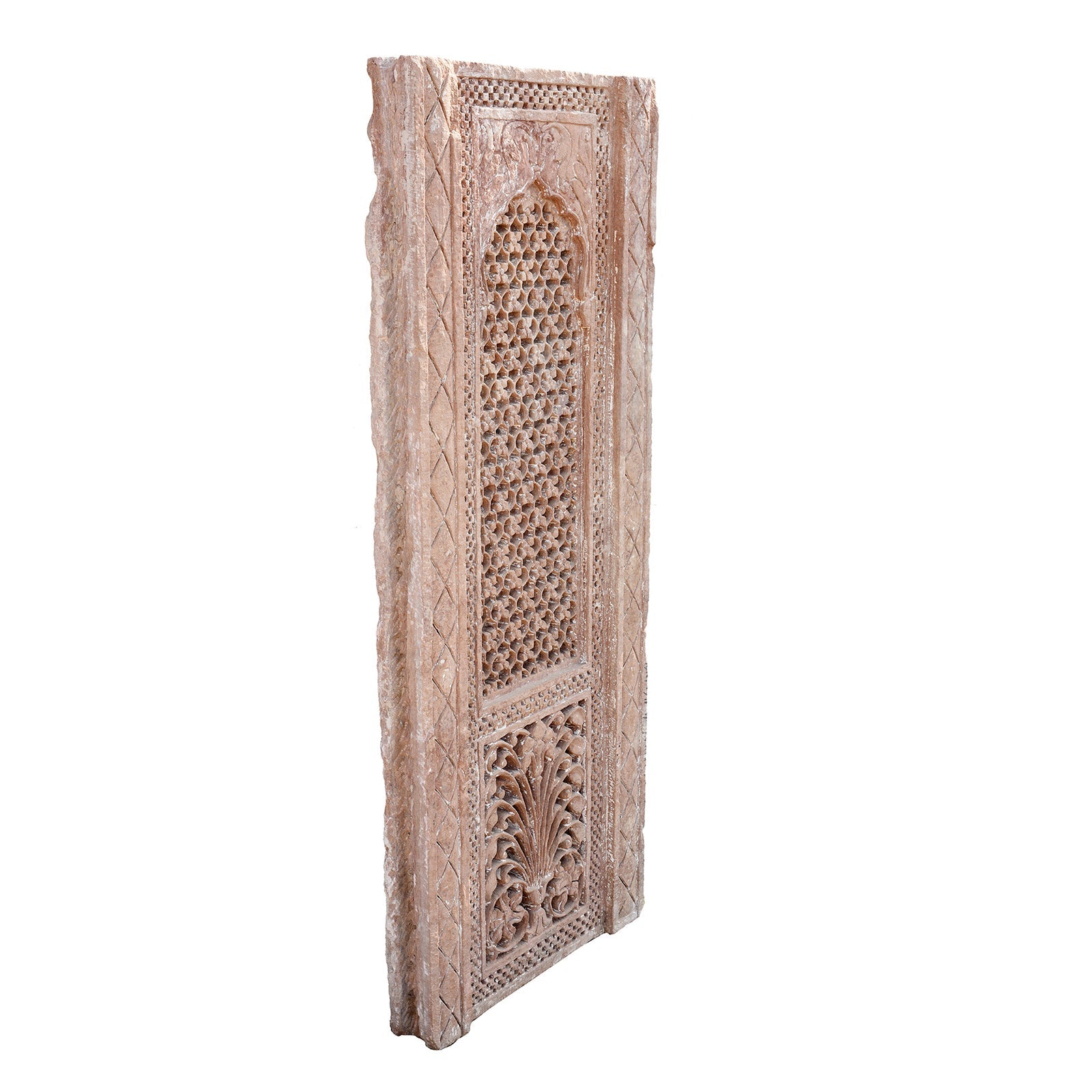 Old Carved Indian Stone Jali Panel From Rajasthan - 18thC