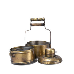 2 Tier Indian Vintage Brass Tiffin Box Set - Ca 1930