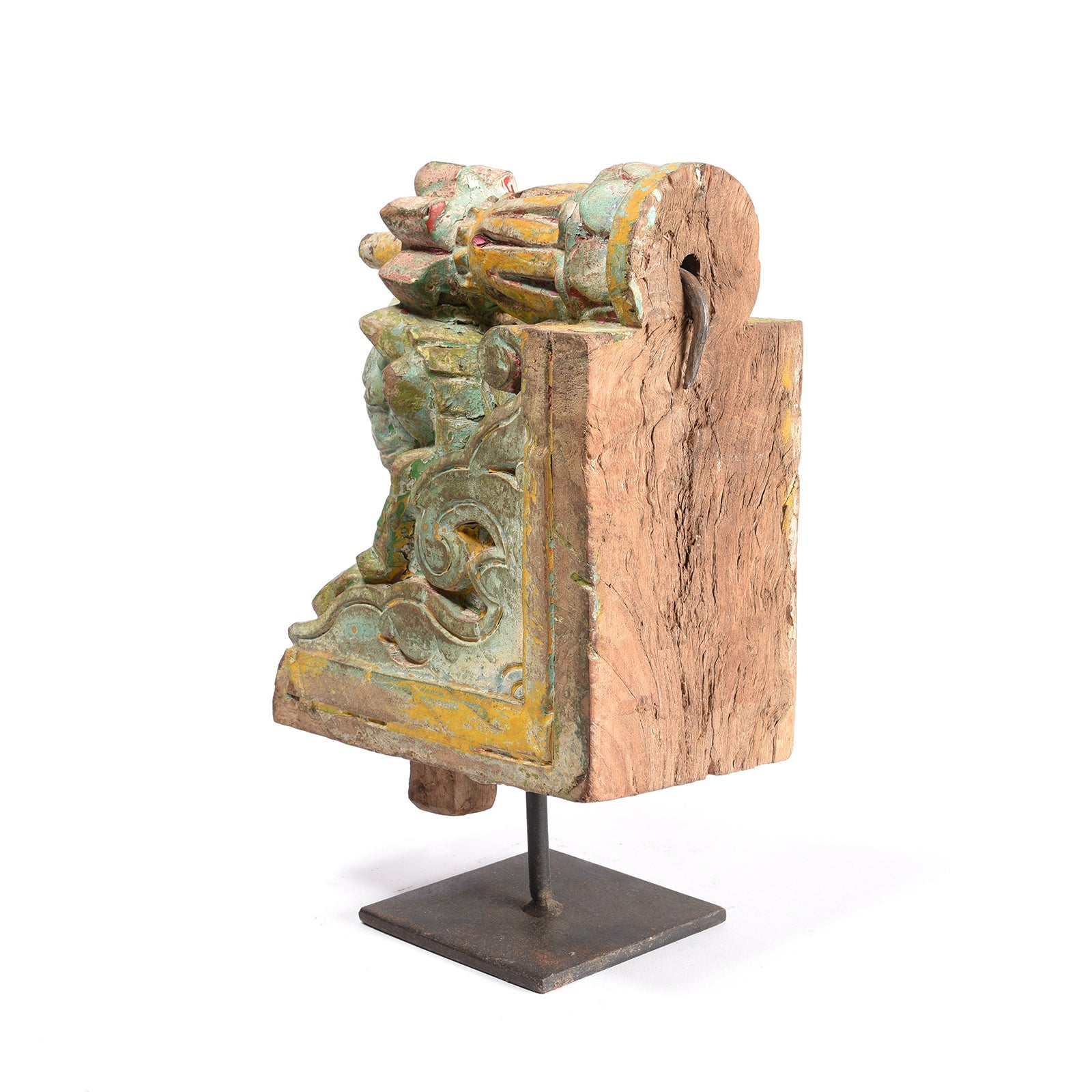 Painted Indian Corbel From Maharashtra - 19th Century